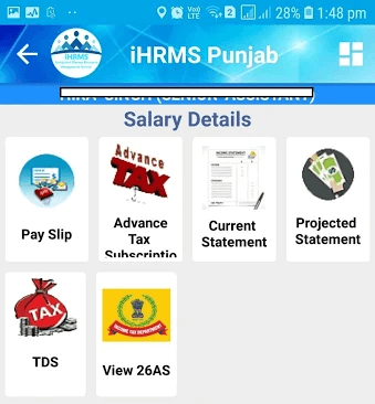 ihrms mobile app salary details